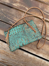 Load image into Gallery viewer, Gold and Turq Croc Bend & Snap