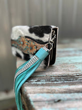 Load image into Gallery viewer, Extra Large Wallet Tooled Clutch Turquoise