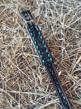 Load image into Gallery viewer, Tooled Dog Collar-Neutral and Turq Tooled