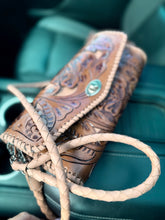 Load image into Gallery viewer, Western Floral Tooled Clutch – Wristlet + Crossbody