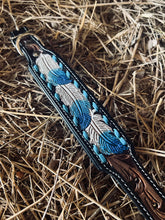 Load image into Gallery viewer, Tooled Dog Collar-Feathers