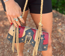 Load image into Gallery viewer, Red, White, and Blonde Boot Top Clutch
