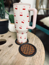 Load image into Gallery viewer, Sunburst Tooled Drink Coasters- 4 Piece