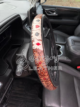 Load image into Gallery viewer, Aces Floral Tooled Steering Wheel Cover