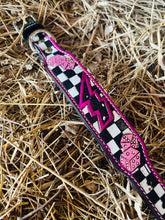 Load image into Gallery viewer, Tooled Dog Collar-Pink Lighting Bolt