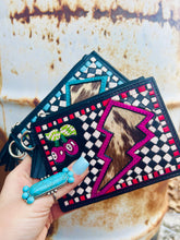 Load image into Gallery viewer, Lighting Bolt Pink Checkers Mini Wallet