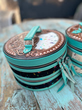 Load image into Gallery viewer, Round Double Decker Duo Case (jewelry and cosmetic)