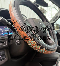 Load image into Gallery viewer, Turquoise Blossom Steering Wheel Cover