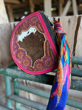 Load image into Gallery viewer, Pink Sunflower Cowhide Jewelry Case