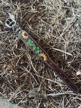 Load image into Gallery viewer, Tooled Dog Collar-Green Cacti and Sunflower
