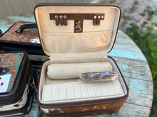 Load image into Gallery viewer, Turq/Brown Rodeo Double Decker Jewlery Case
