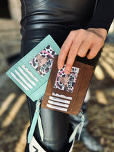 Load image into Gallery viewer, Floral Turquoise Mini Wallet