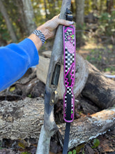 Load image into Gallery viewer, Pink Lighting Bolt Leather Carry Strap