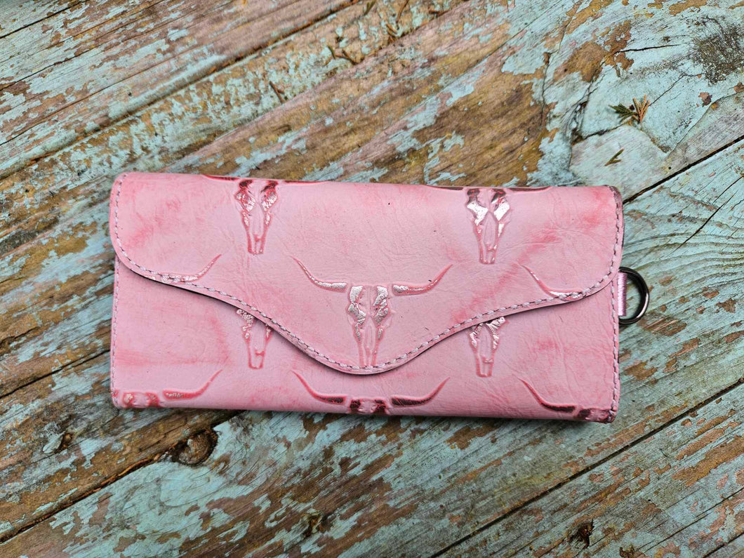 Pink Longhorn Regular Clutch Wallet