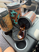 Load image into Gallery viewer, Checkered Tooled Sunglass Case