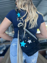 Load image into Gallery viewer, Black Cowhide Sling Bag