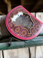 Load image into Gallery viewer, Pink Sunflower Cowhide Jewelry Case