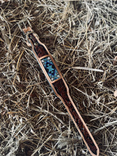 Load image into Gallery viewer, Tooled Dog Collar-Beaded Tan and Brown