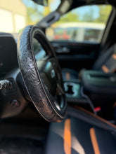 Load image into Gallery viewer, Black Floral Steering Wheel Cover
