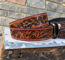 Load image into Gallery viewer, Leopard Floral Tooled Belt