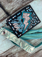 Load image into Gallery viewer, Lighting Bolt Turquoise Card Holder
