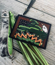 Load image into Gallery viewer, Cactus Green Longhorn Mini Wallet