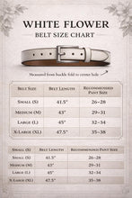 Load image into Gallery viewer, White Floral Tooled Belt