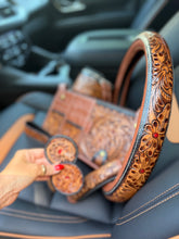 Load image into Gallery viewer, High Country Tooled Leather Car Accessories Bundle 15” Standard
