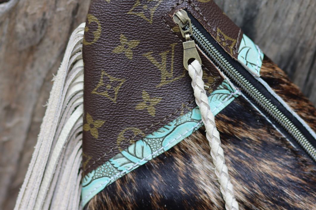 Turquoise Roses Sling with LV