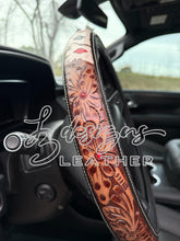 Load image into Gallery viewer, Aces Floral Tooled Steering Wheel Cover
