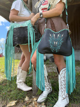 Load image into Gallery viewer, Turquoise Lighting Bolt Boot Stitch Small Juney
