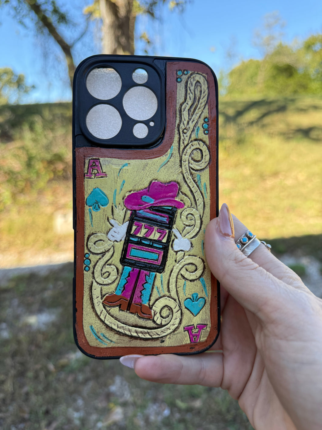 Lucky 777s Tooled Phone Case