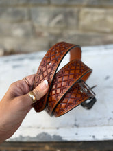 Load image into Gallery viewer, Bold Basketweave Tooled Belt
