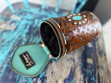 Load image into Gallery viewer, Western Turquoise Tooled Sunglass Case
