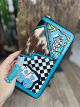 Load image into Gallery viewer, Turq Rocker Large Zippered Wallet
