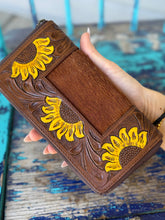Load image into Gallery viewer, Sunflower Large Zippered Wallet
