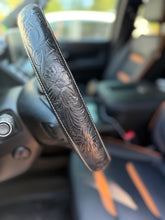 Load image into Gallery viewer, Black Floral Steering Wheel Cover
