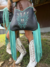 Load image into Gallery viewer, Turquoise Lighting Bolt Boot Stitch Small Juney
