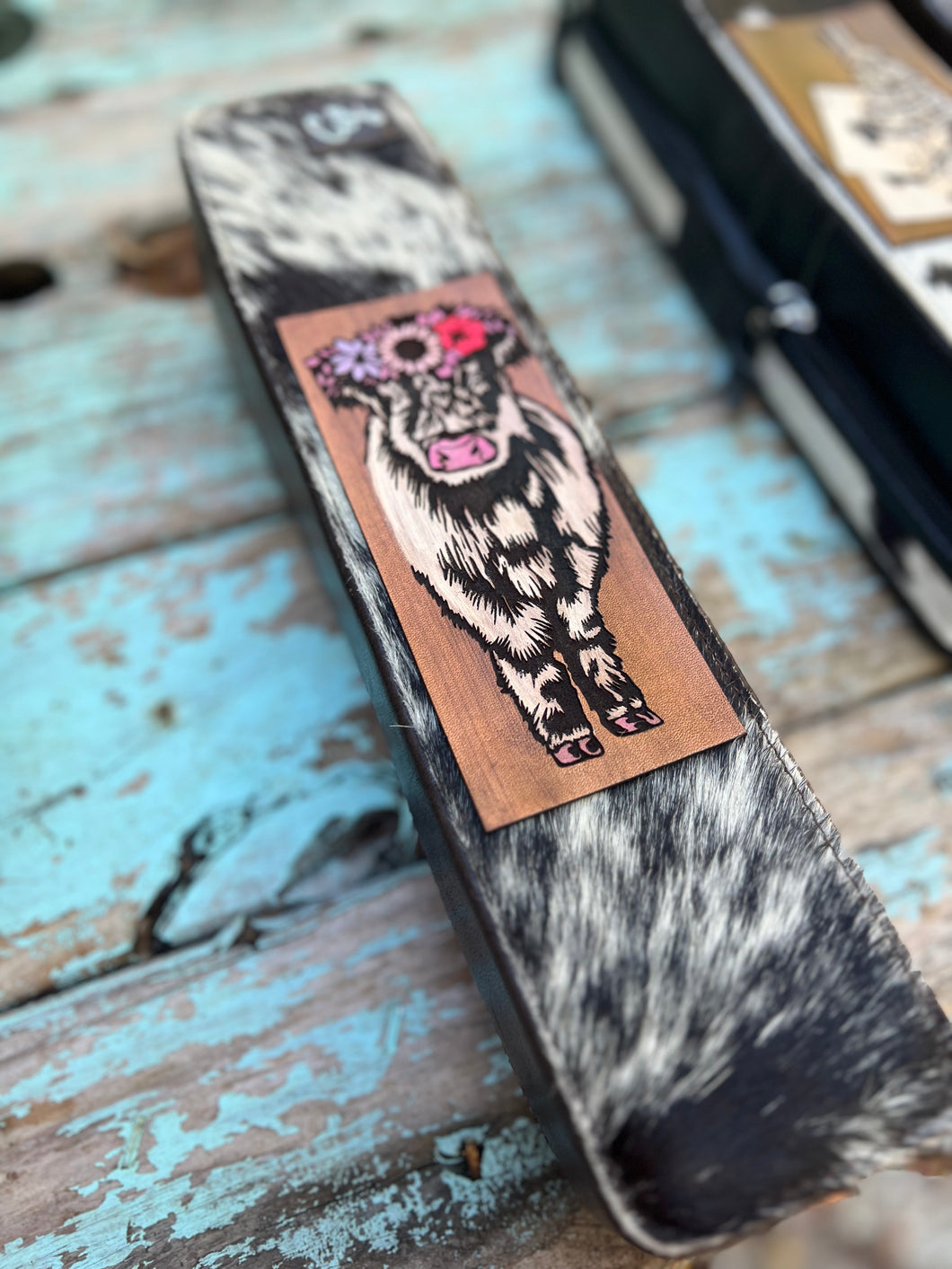 Pink Highland Cowhide Hot Iron Travel Case