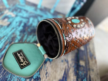 Load image into Gallery viewer, Western Turquoise Tooled Sunglass Case
