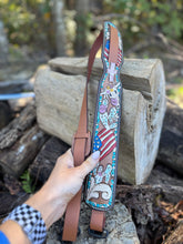 Load image into Gallery viewer, Patriot Longhorn Bloom Leather Carry Strap
