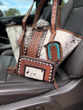 Load image into Gallery viewer, Turquoise Trails Tooled Cowhide Wallet
