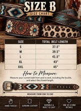 Load image into Gallery viewer, Leopard Floral Tooled Belt

