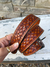 Load image into Gallery viewer, Bold Basketweave Tooled Belt
