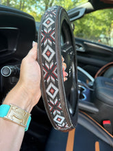 Load image into Gallery viewer, The Western Mosaic Dark Steering Wheel Cover 15” Standard
