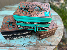 Load image into Gallery viewer, Turquoise Double Decker Cosmetic Case
