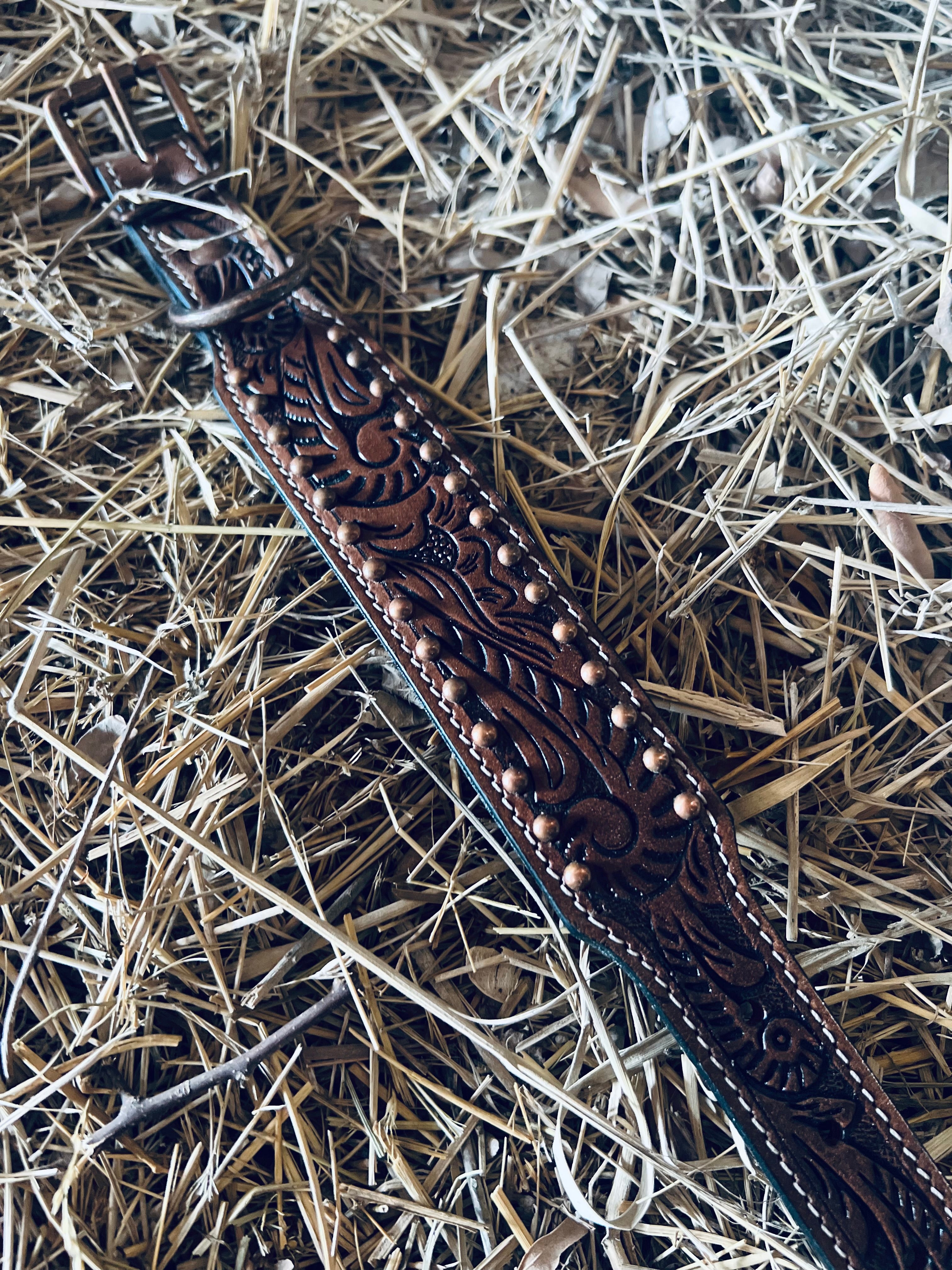Tooled Dog Collar-Neutral Tool – L3 Designs Leather
