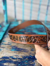 Load image into Gallery viewer, Leopard Floral Tooled Belt
