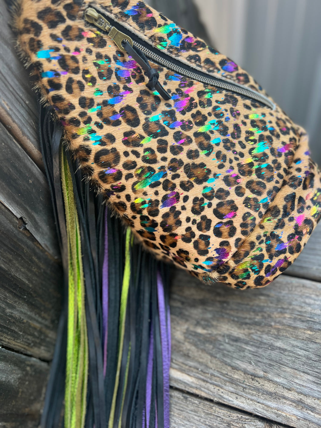 Rainbow Leopard Sling Bag