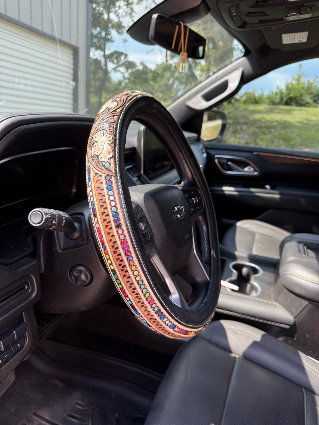 Floral Paint Steering Wheel Cover (PRE-ORDER)